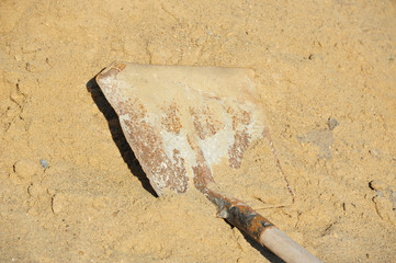Shovel in sand