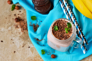 Detox Drink - Banana smoothie with chocolate paste