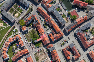 aerial view of Olesnica city