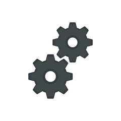 Gear icon, flat style