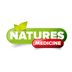 Natures Medicine button vector