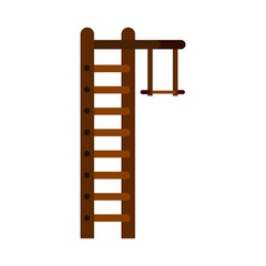 Swedish ladder icon, flat style