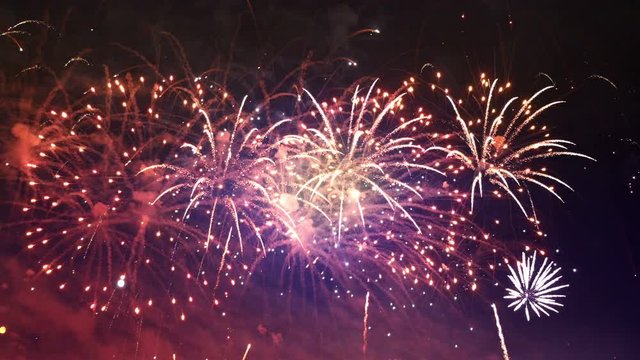  High quality video of fireworks in 4K