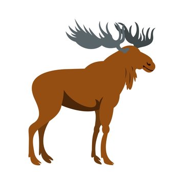 Moose icon, flat style