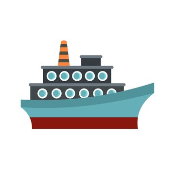 Big ship icon, flat style