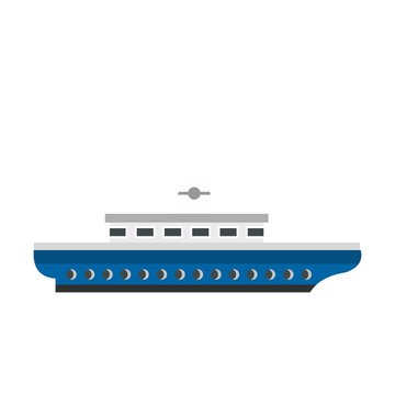 Passenger ship icon, flat style