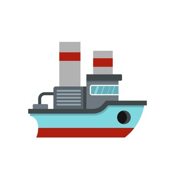 Small ship icon, flat style