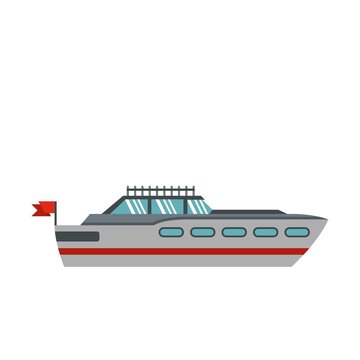 Big yacht icon, flat style