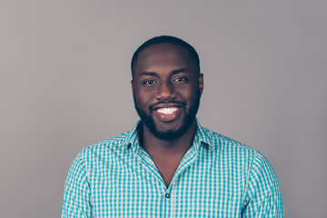 Obraz premium Portrait of afroamerican handsome bearded man laughing