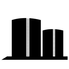 Obraz premium Isolated silhouette of oil containers on a white background, Vector illustration