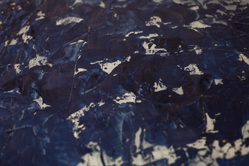 Blue and white decorative background. Texture putty. Place for inscription.