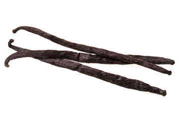 Vanilla sticks isolated on white background