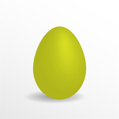 Green color egg. 3D illustration with shadow. Easter holiday theme.