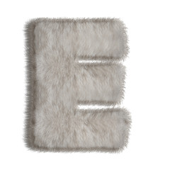 Decorative fur letter E