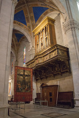 Interior, organ of Lucca Cathedral. Cattedrale di San Martino. Tuscany. Italy.