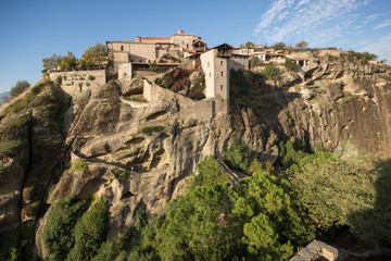 Amazing view of Holy Monastery of Great Meteoron in Meteora, Thessaly, Greece