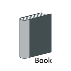 Gray book symbol on the white text