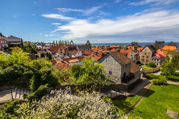 Visby, Gotland - May 15, 2015: Panorama of the town of Visby in Gotland, Sweden