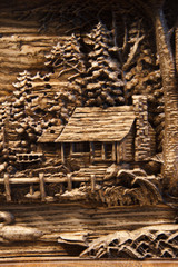 Artistic wood carving 