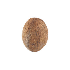 Whole coconut isolated on the white