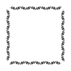 decorative square frame floral vector illustration design