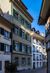 Fototapeta na wymiar Classic city architecture of Switzerland street view