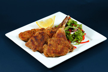 Meat dish. Fried ribs.