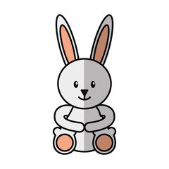 cute rabbit character icon vector illustration design