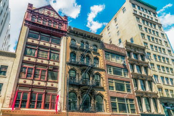 NEW YORK CITY, USA : Buildings and street life on the Manhattan. Manhattan described as the...