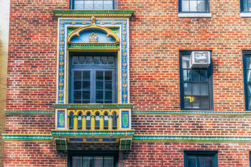 NEW YORK CITY, USA : Buildings and street life on the Manhattan. Manhattan described as the cultural and financial capital of the world and hosts the United Nations Headquarters.