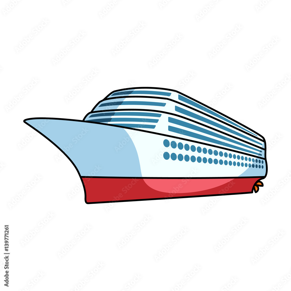 Poster A huge cruise liner.Vehicle for travelling over long distances to a huge number of people.Ship and water transport single icon in cartoon style vector symbol stock illustration.