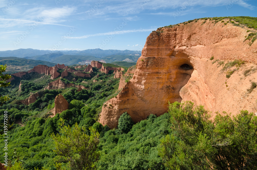 Wall mural Las Medulas landscape. Ancient roman gold mines in Leon, Spain.