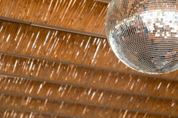 Disco ball in beach bar