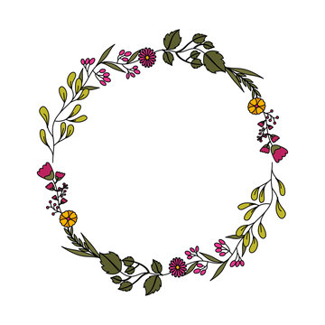 Decorative Floral Crown Icon Vector Illustration Design