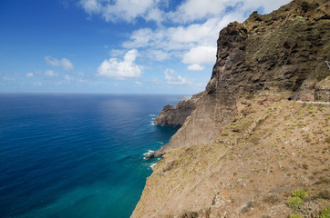 Tenerife landscape. Teno cliffs in north Tenerife island, Canary islands, Spain.