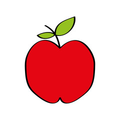 apple fresh fruit drawing icon vector illustration design