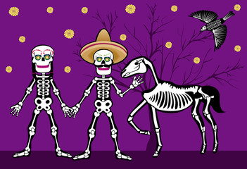 mexican skull at nigth