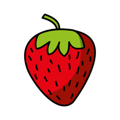 strawberry fresh fruit drawing icon vector illustration design