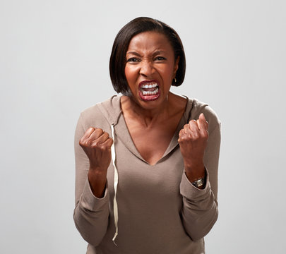 Angry african american woman