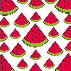 watermelon pattern fresh fruit drawing icon vector illustration design