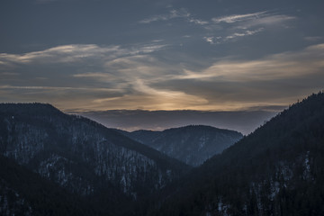 Tomasovsky view in Slovakia Paradise with cloudy sunset