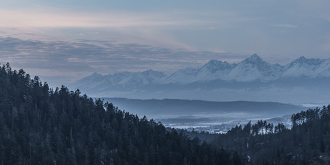 Obraz na płótnie Canvas Vysoke Tatry mountains in winter time