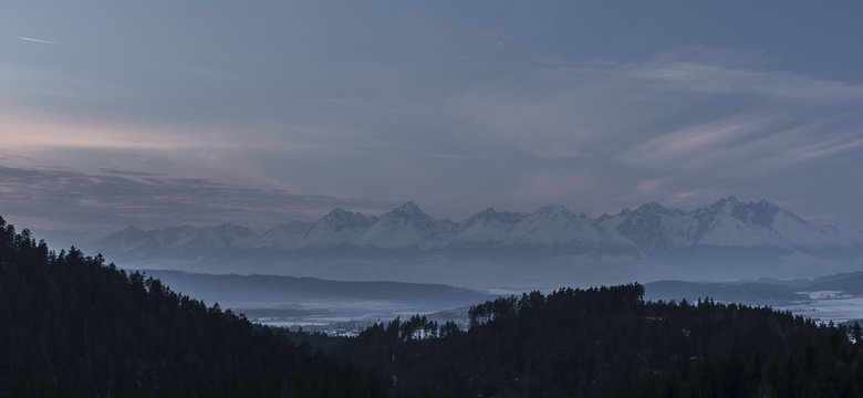 Vysoke Tatry mountains in winter time