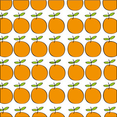 oranges pattern fresh fruit drawing icon vector illustration design