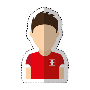 switzerland team player soccer vector illustration design