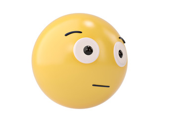 Disappointed emoticon.3D illustration.