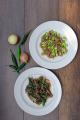 Stir fried chicken capsicum and Stir fried chicken capsicum thai food