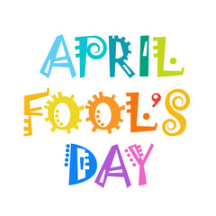 First April Fool Day Happy Holiday Greeting Card Flat Vector Illustration