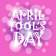First April Fool Day Happy Holiday Greeting Card Flat Vector Illustration