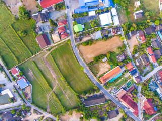 Fototapeta na wymiar Aerial view of Pattaya city from rural area zone in the morning